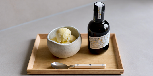 extra virgin olive oil ice cream in a bowl.
