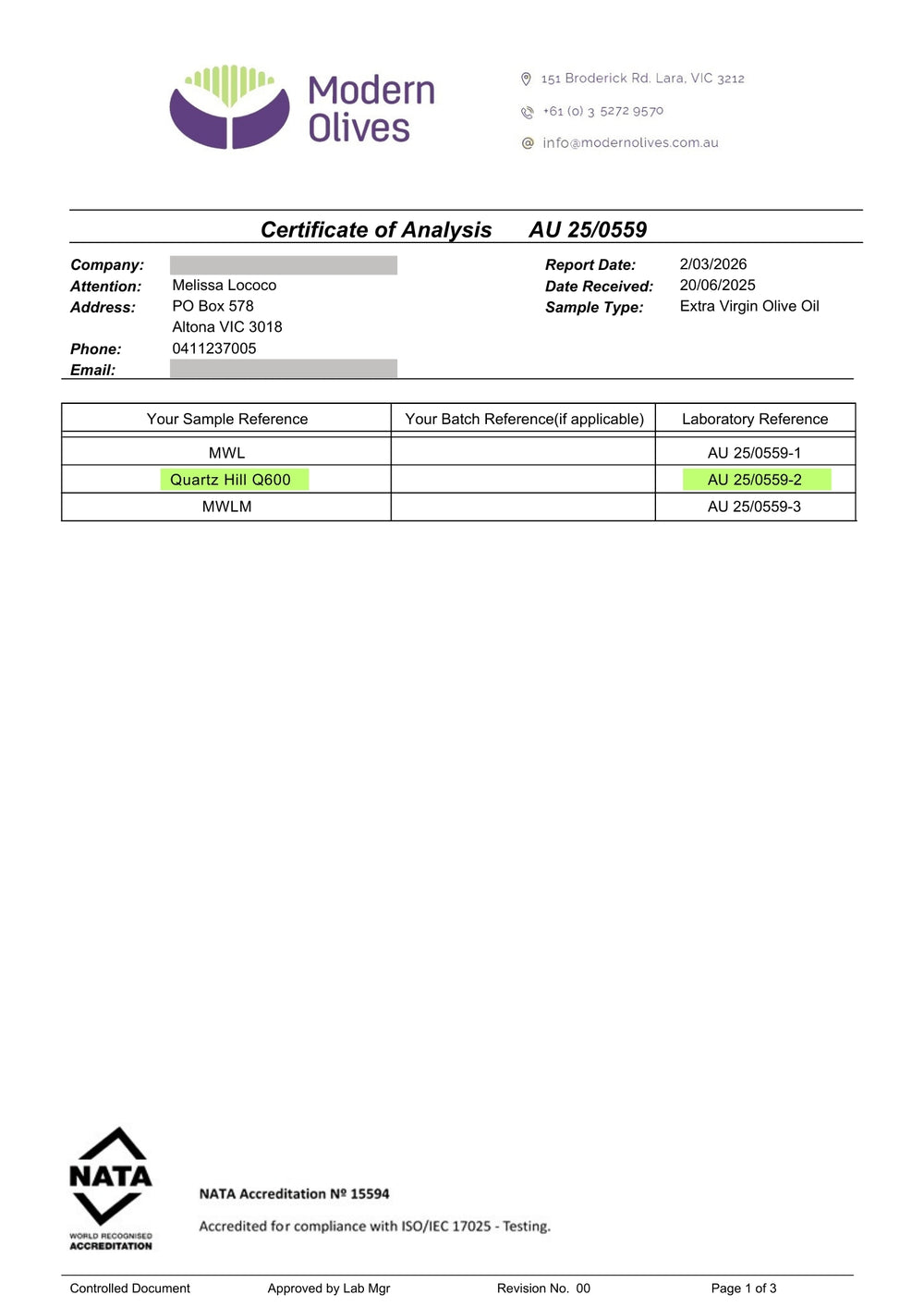 Lab Report: Quartz Hill High-Polyphenol Extra Virgin Olive Oil – Quartz ...