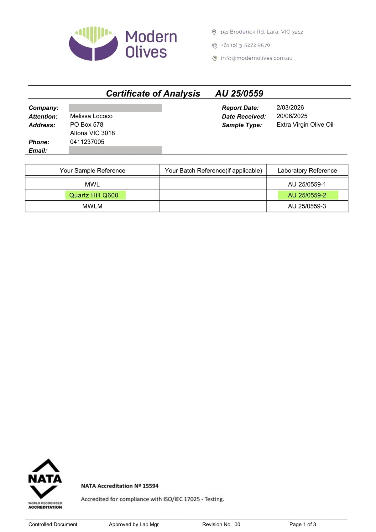Lab Report: Quartz Hill High-Polyphenol Extra Virgin Olive Oil – Quartz ...