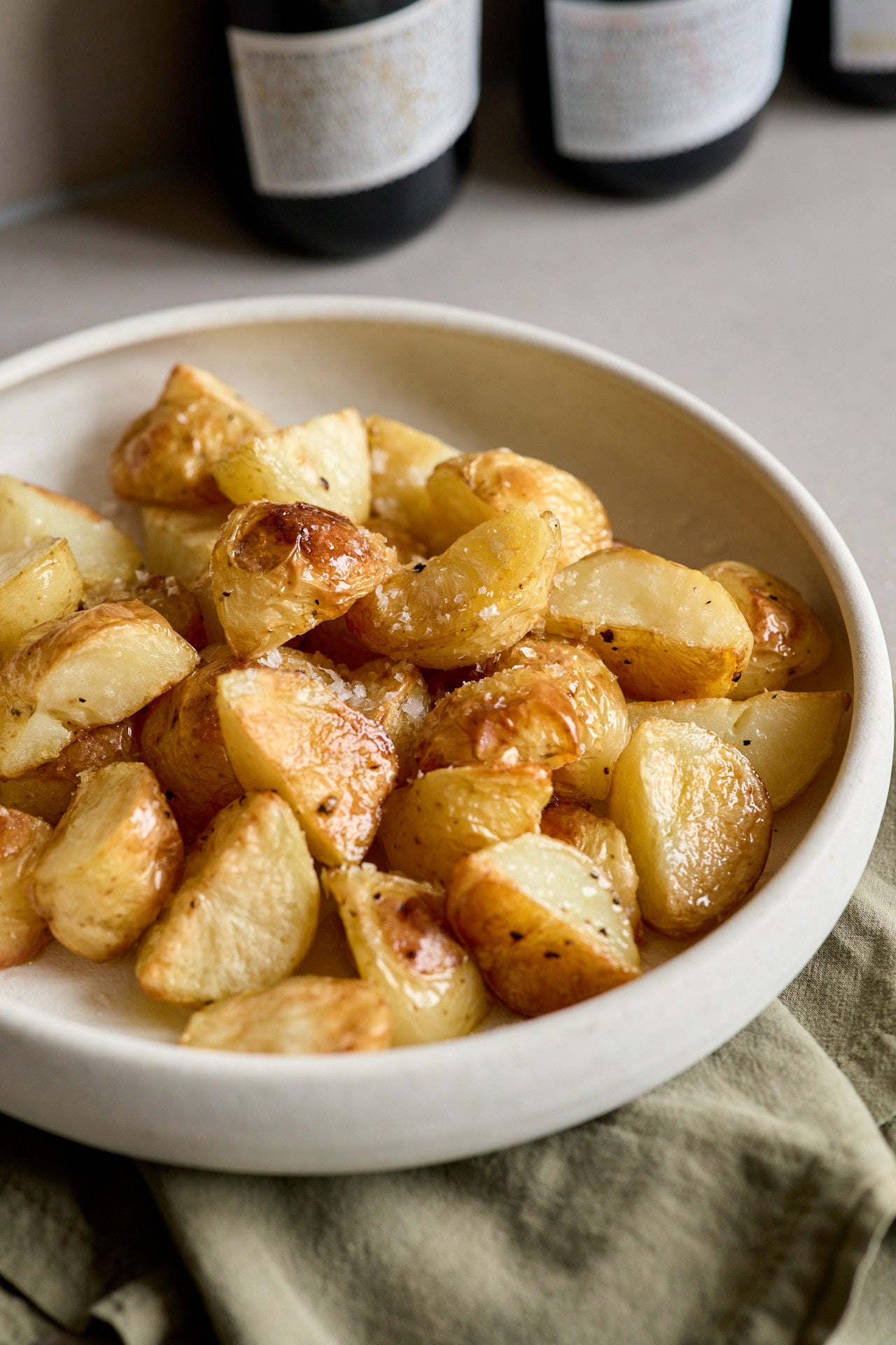 Crispy roast potatoes cooked with Australian cold-pressed extra virgin olive oil.